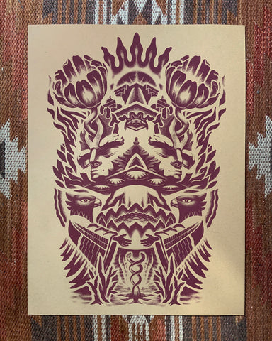Travis Gillan: Inward Upward  Screen Print (Framed)