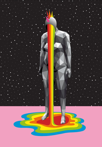Okuda San Miguel Limited Edition Screen print "Rainbow Vomit"